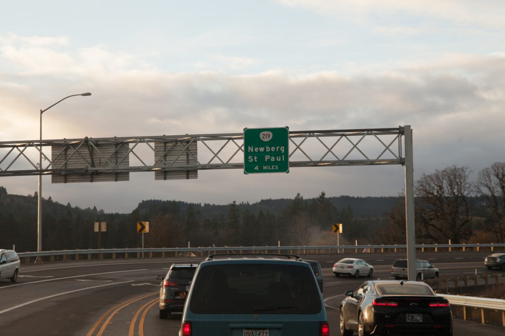 Just like with the bypass southbound, the gantry sign states that it's 4 miles to the next intersection.